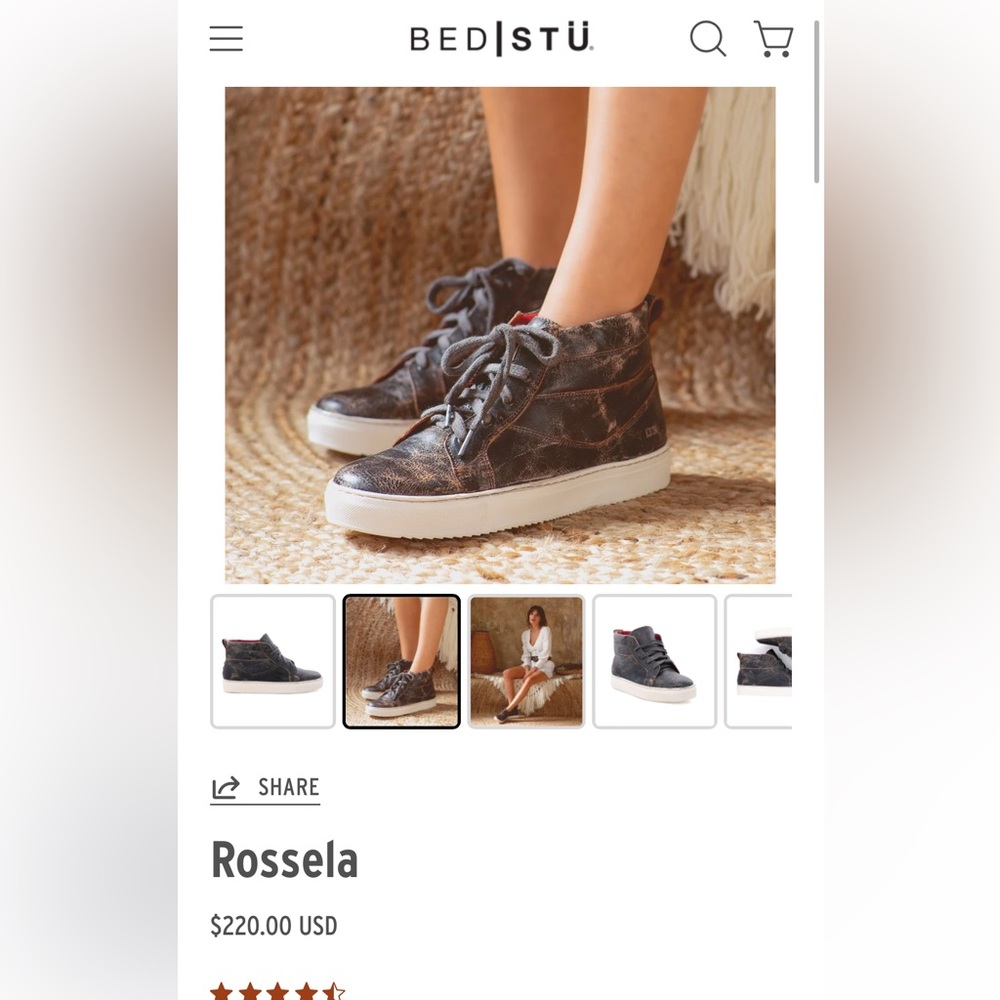 BED|STU Rossela Sneakers - Black Lux size 7